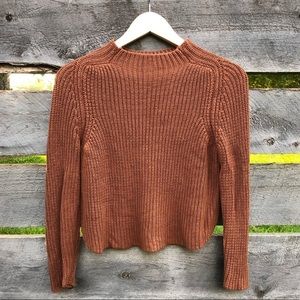 American Apparel Brown Mock Neck Sweater